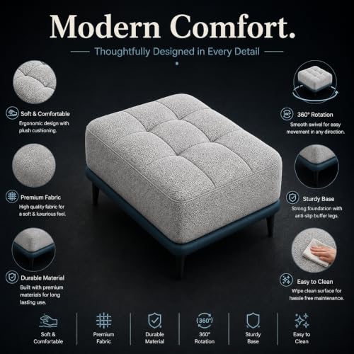 Image of Solid Wood Standard Ottoman Bench Stool | Pre-Assembled | Suitable for Living Room, Bedroom, Lounge & Office