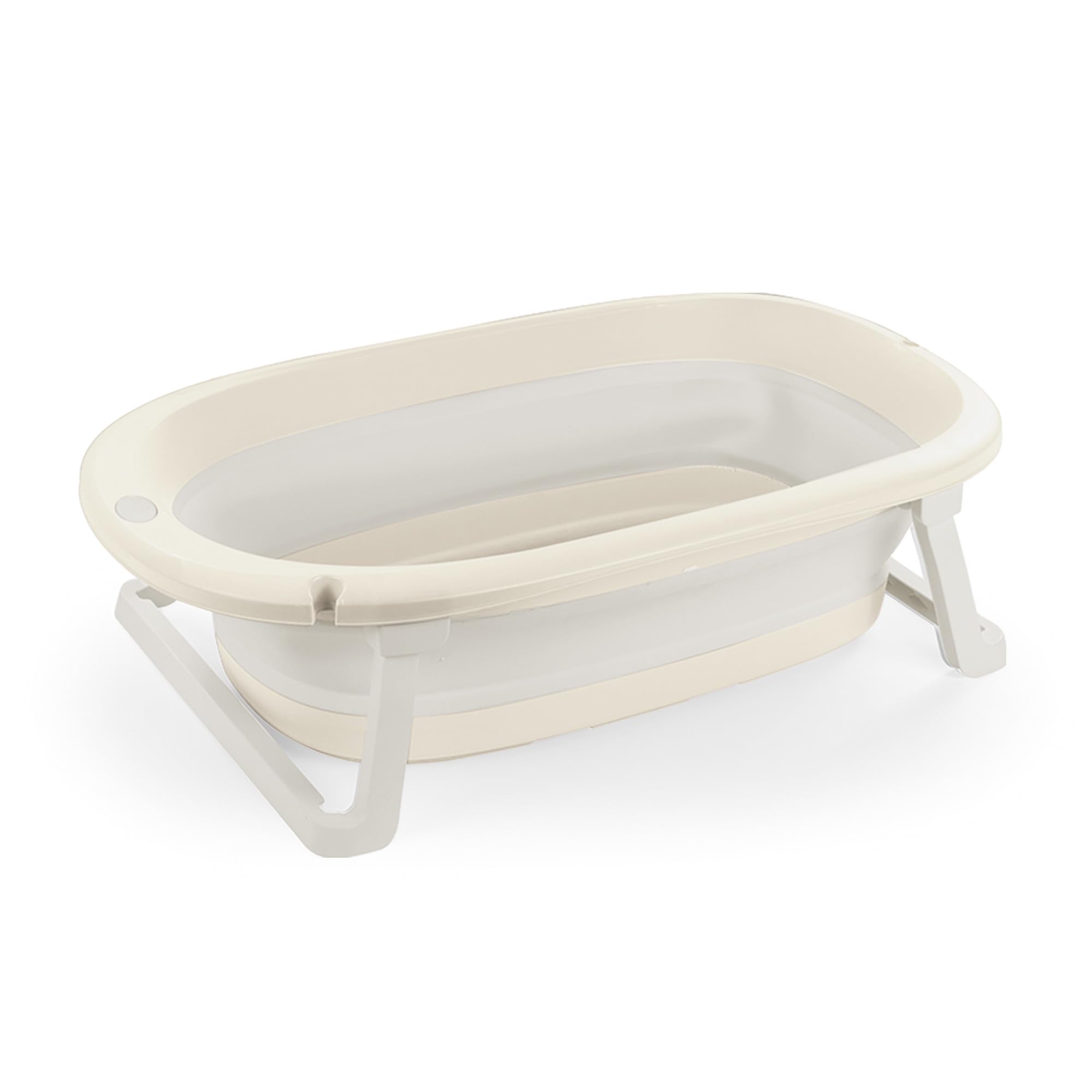 Dolu Foldable Baby Bathtub ? Compact & Convenient Design for Toddlers ? Relax Beige ? Easy to Store, Safe & Comfortable for Babies