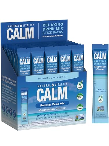 Natural Vitality Calm Magnesium Stick Packets | Relaxing Drink Mix Powder