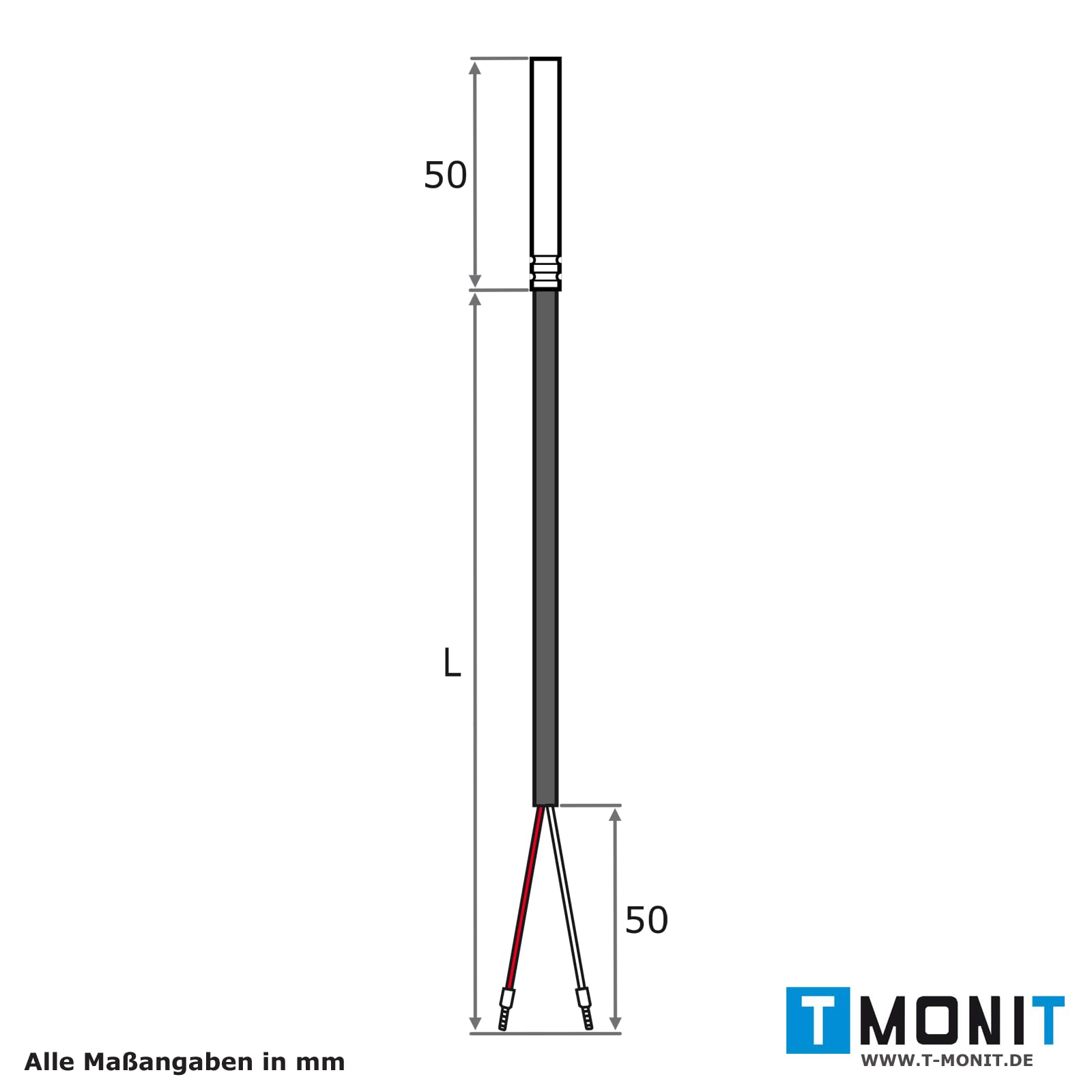 PT1000 Temperaturfühler 2er-Set – 5 m Silikonleitung | bis 200°C | Temperatursensor/Kabelfühler/Solarfühler | Made in Germany