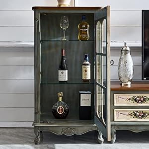 Freestanding Wine Rack Farmhouse Wine Cabinet, Single Door Glass Display Cabinet, Storage Wine Cabinet, Suitable for Living Room, Bar and Kitchen Buffet Sideboard Freestanding Wine Rack Farmhouse Wine Cabinet Single Door Glass Display Cabinet Storage Wine Cabinet Suitable for Living Room Bar and Kitchen Buffet Sideboard