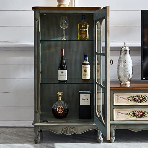 Freestanding-Wine-Rack-Farmhouse-Wine-Cabinet-Single-Door-Glass-Display-Cabinet-Storage-Wine-Cabinet-Suitable-for-Living-Room-Bar-and-Kitchen-Buffet-Sideboard Freestanding Wine Rack Farmhouse Wine Cabinet Single Door Glass Display Cabinet Storage Wine Cabinet Suitable for Living Room Bar and Kitchen Buffet Sideboard