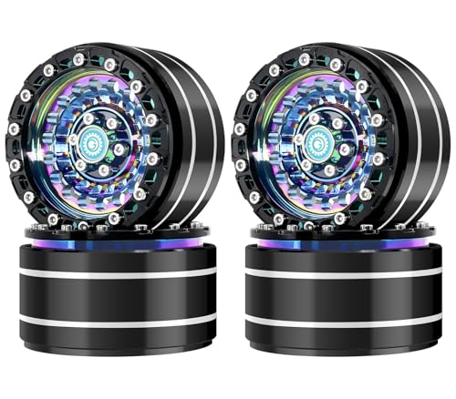 OGRC 1.9‘’beadlock Wheels RC crawler Beadlock Wheels for 1/10 RC Crawler SCX10 TRX4 VS4-10 Gen8 (Black)