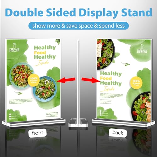 VAIIGO A5 Acrylic Sign Holder, 10Packs Poster Menu Holder for Table Double-Sided Perspex Display Stand for Restaurant Bar - Image 2