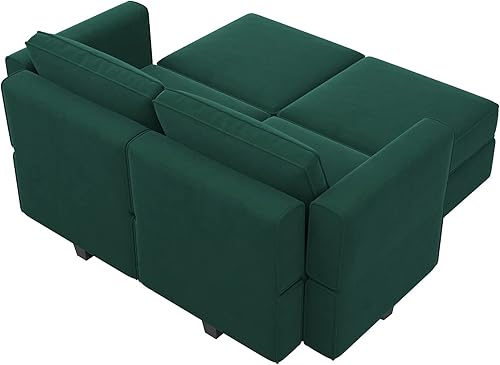 Miniatura 226 de Belffin Sofá modular Módulo medio con almacenamiento Accent Silla sin brazos para sofá modular seccional terciopelo gris Gris,Negro -,Azul,Verde
