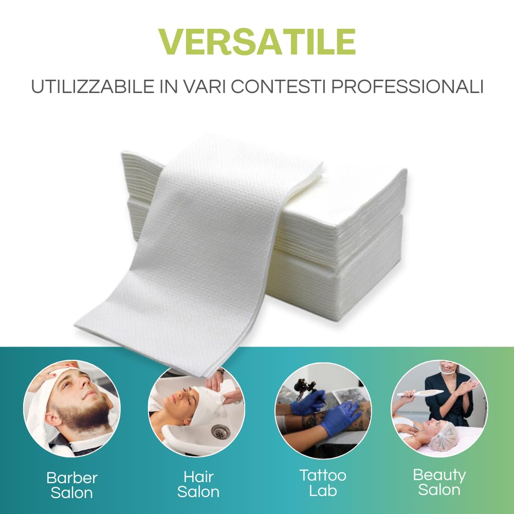 Virsus 1080 Asciugamani in 18 Confezioni da 60pz di Asciugamani di Carta a Secco Goffratura a S 35x67cm Monouso Massima Assorbenza per Parrucchieri, Barbieri, Estetiste