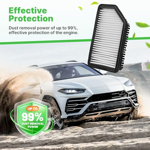 Image of Engine+Cabin Air Filters Fit for 2014-2019 Kia Soul L4 1.6L 2.0L | CF12002, CA11206, High-efficiency Purification, Low Resistance