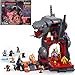 Mattel Brick Shop Masters of the Universe Building Set, Clash at Snake Mountain with 636 Pieces and 12 Figures, Skeletor and He-Man, Ages 13+