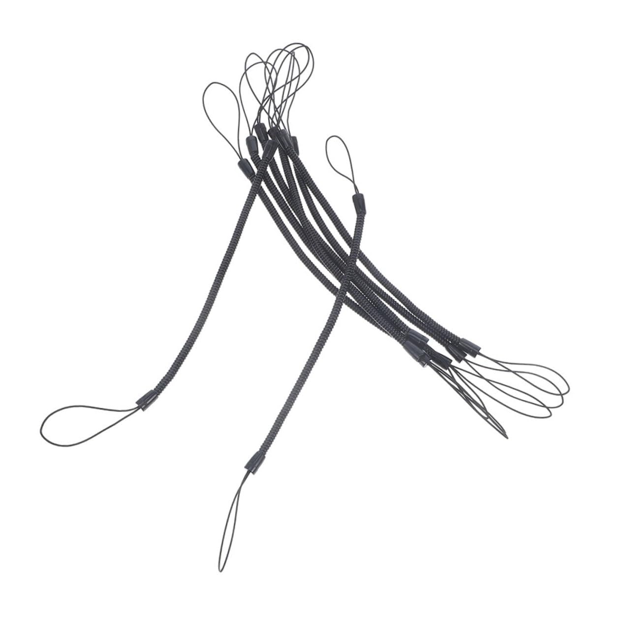 Housoutil 12pcs Stylus Lanyard Cord Elastic Pen Lanyard Retractable Spring Straps for Touch Pens Easy to Maintain Black