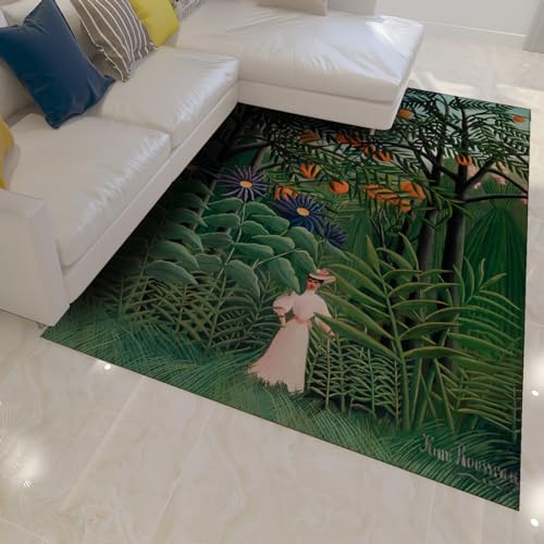 Tapis forêt exotique Henri Rousseau pour sublimer votre salon et vos déjeuners sur le patio - 3