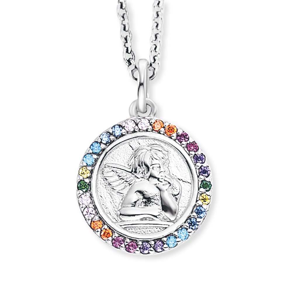 Engelsrufer Herzengel Mädchen Kinder Halskette aus Sterling Silber mit Anhänger in Silber - Karabinerverschluss - längenverstellbar - nickelfrei