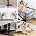 Jestonten Twin Bassinet for 2 Babies, Double Bassinet for Twins with Music Toys, Mosquito Net & Storage Basket Portable Foldable Bedside Sleeper for Newborns, Grey