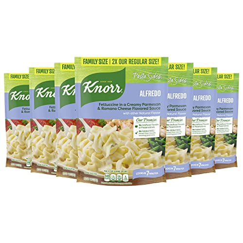 Knorr Pasta Sides For a Delicious Easy Pasta Meal Fettuccine Alfredo Family Size No Artificial Flavors 8.8 oz, 7 Count