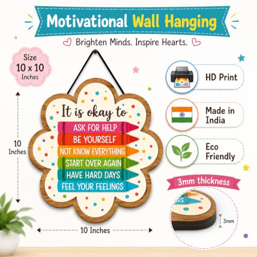 Image of Zesta Wooden Wall Hanging Decorative Items /Hanging Home Wall Decor Items /MDF Decoration Items for Home /Cute Wall Art For Living Room /Home Decor Items Living Room (Floral)