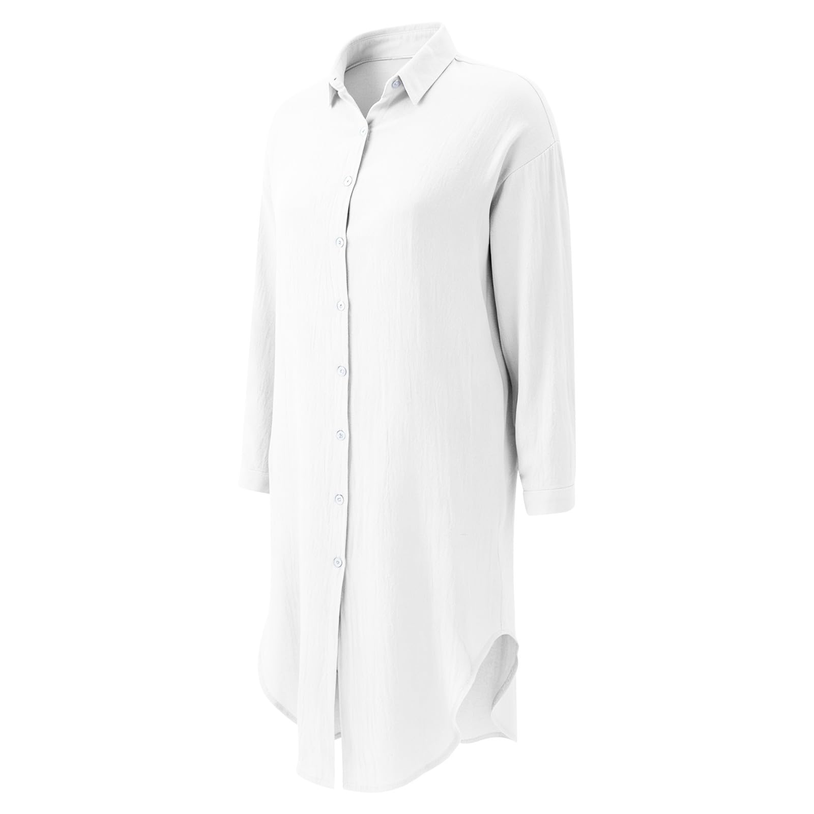 T Shirt Vestido Mujer Vestido Muselina Mujer Camisero Vestido con Bolsillos