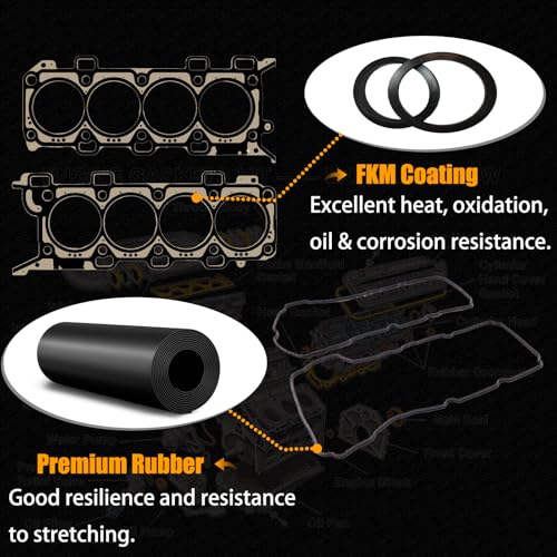 Image of AUCERAMIC VS50902R HGS4231 Cylinder Head Gasket Set Fit for 2015-2017 Ford F-150 Mustang 5.0L V8 HS55134
