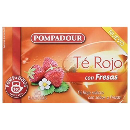 Pompadour Té Rojo con Fresas - 20 Bolsitas