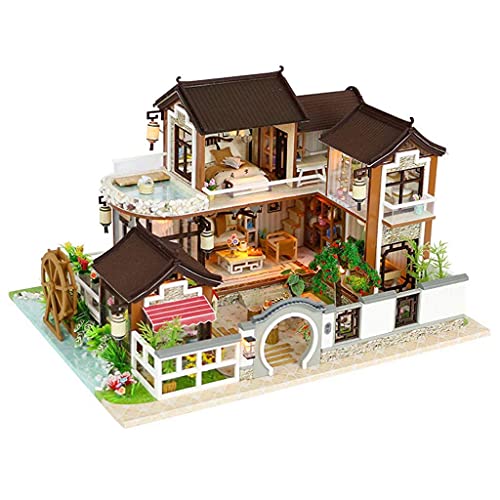 Woodcraft Construction Kit-Holzmodellbau-Set, DIY-Miniatur-Puppenhaus-Set, Handgefertigte Mini-Raum-Bastelsets Mit…