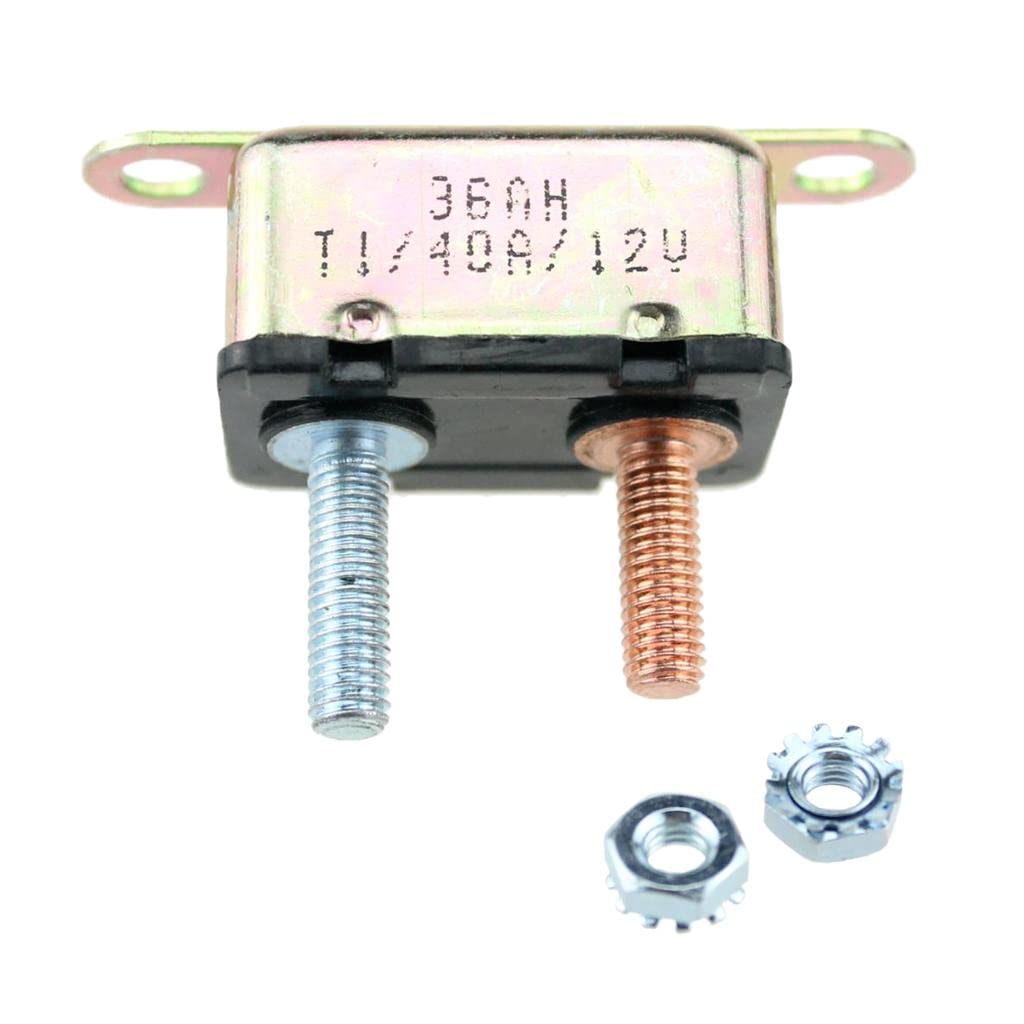 Neaxgeandx Silver Auto Reset Circuit Breaker 40 Amp 14V-28V Fuse Dual Battery Car Caravan Boat