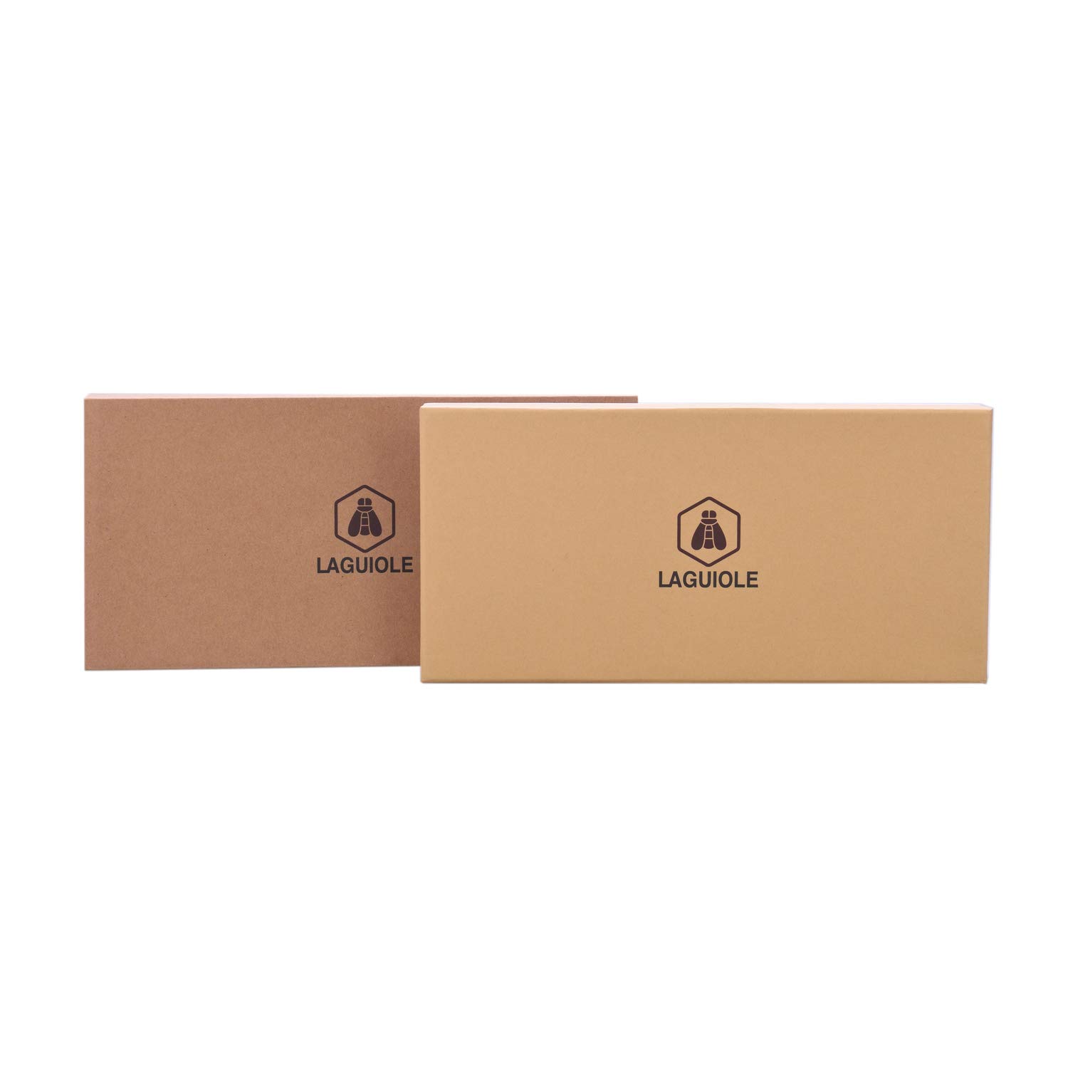 LAGUIOLE - Laguiole 40268480 Coffret de 4 Couteaux à Steak (24,3 cm) en Acier Inoxydable avec Manche en Bois de Bambou Marron