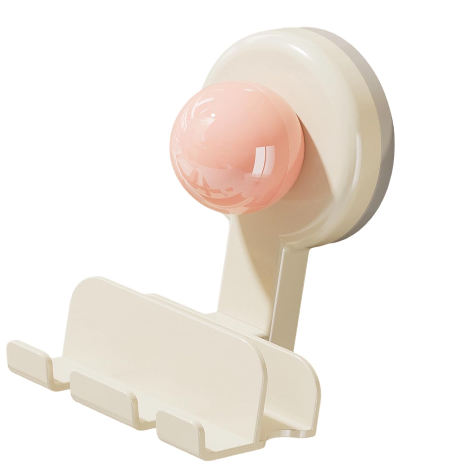 Limtula Bathroom Kitchen Wall Shelf Drillless Suction Cup Holder ABS Open Tray and Front Hanger Design for Small Space Storage Renter Use