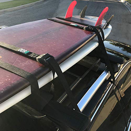 Cor Surf Premium 10 Foot 'No Scratch' Cam Buckle Tie Down Straps With Protective Silicone For Surfboards, Paddle Boards, Kayaks And Canoes (15') #TOP3