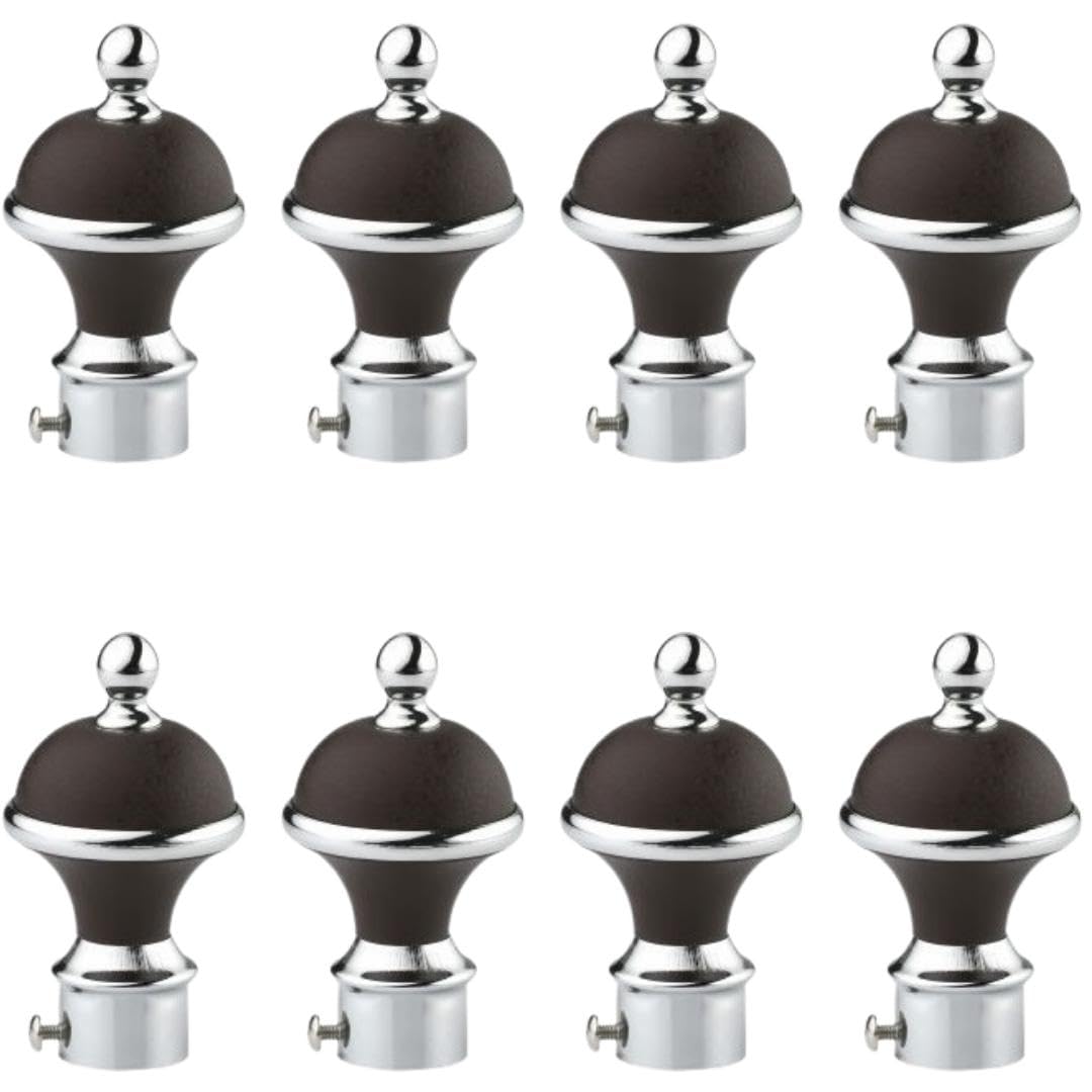 Spotbia Curtain Bracket Stainless Steel/Without Support/Home Décor/Windo & Door Accessories/Curtain Knob 1 Inch Rod Pocket/Curtain Accessorise/(Pack Of 8) - Geometric, Blackout