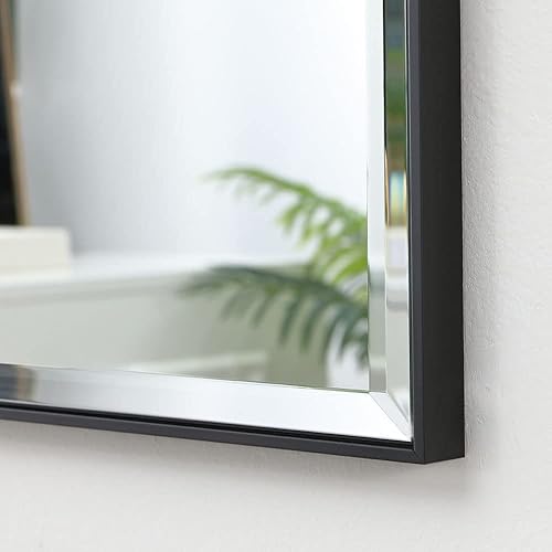 Ledlux 24X36 Inch Black Mirror With Beveled Trim, Aluminum Frame Bathroom Vanity Mirror, Rectangle Wall Mounted Mirror, Modern Rectangular Mirror Horizontal Or Vertical #TOP1