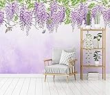 3D Tapeten Fototapeten Lila Blume Vogel Schmetterling Vlies Wand Fototapete Wohnzimmer Schlafzimmer Büro Flur Dekoration Wandbilder XXL Wanddeko