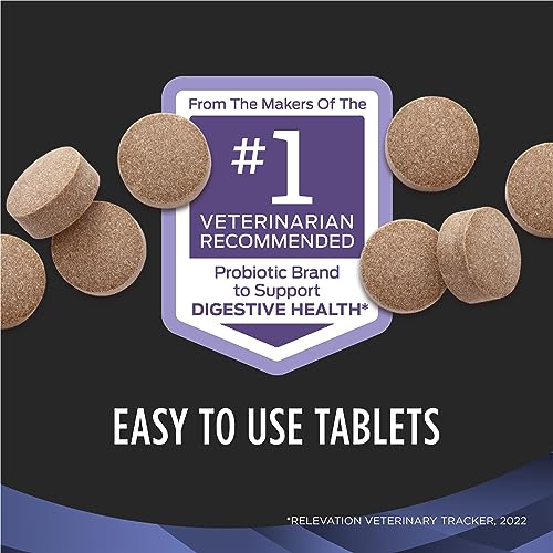 Image of Pro Plan Veterinary Diets FortiFlora Chewable Probiotic Tablets for Dogs and Puppies, Digestive Health Support for Occasional Diarrhea Management, 45-Count