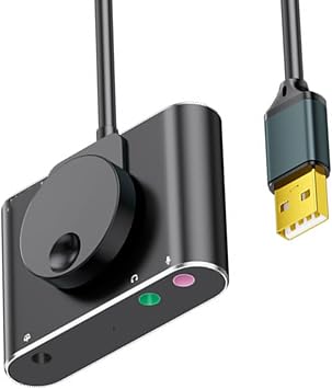 USB Sound Card External Stereo Sound Card with Volume Control USB 3.5mm Sound Adapter for PC Laptop Desktop Headset