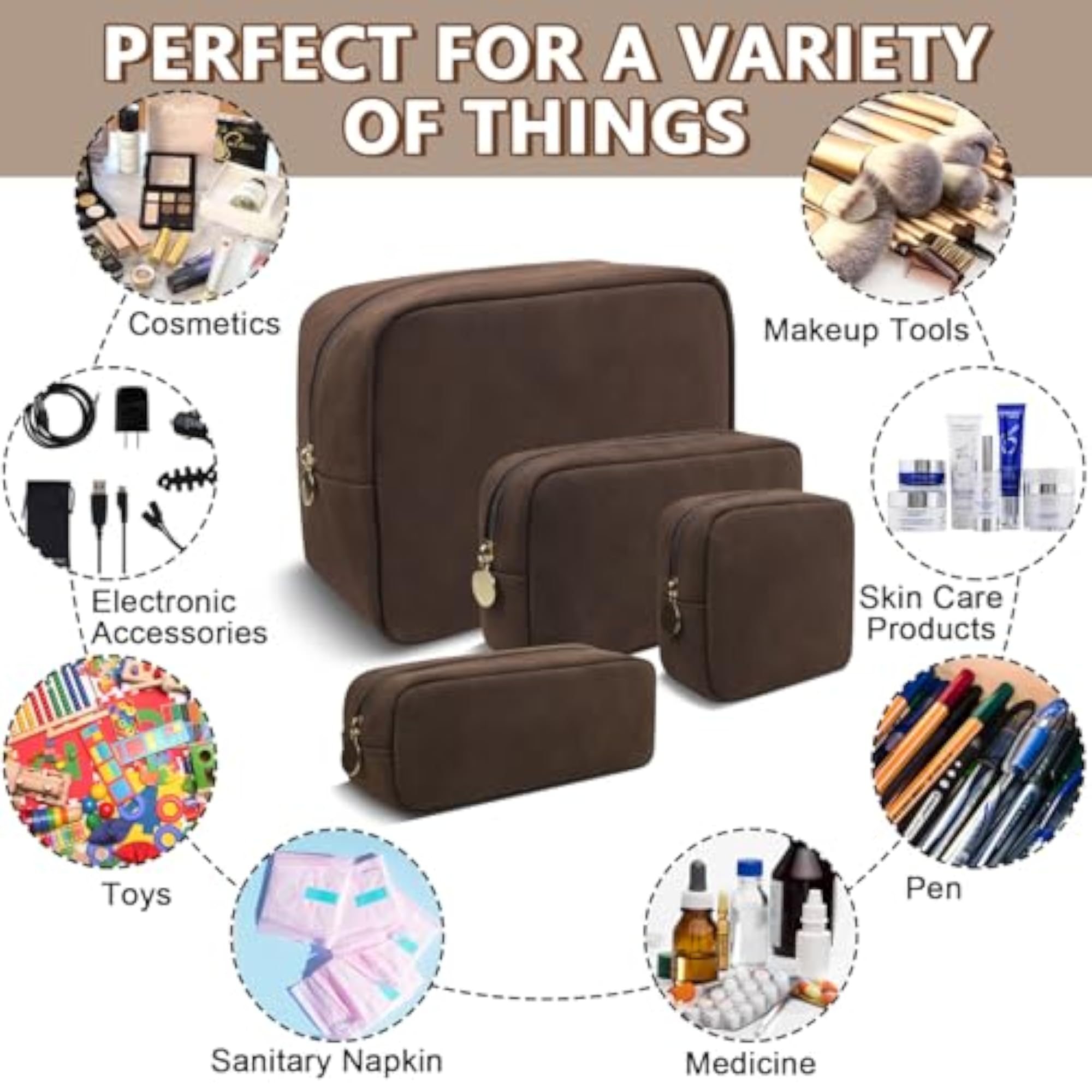 Nylon Makeup Bag - Travel Bag Pouch, Toiletry Bag