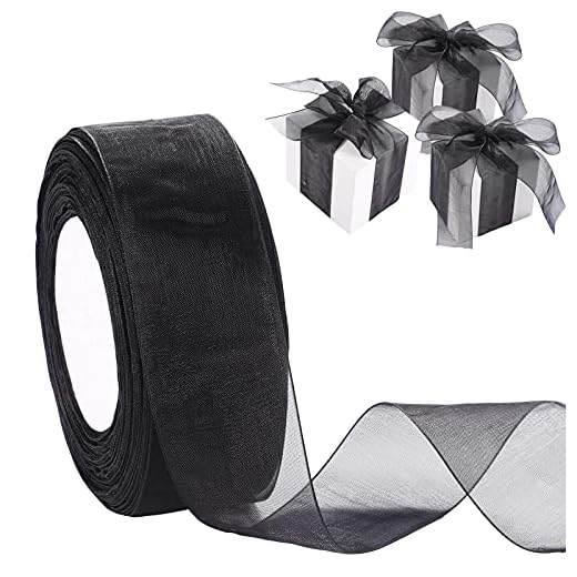 29+ Creative Dollar Tree Halloween DIY Projects You’ll Love 3 Outus Sheer Organza Ribbon for Gift Wrapping Chiffon Tulle Mesh Ribbon Clear Weeding Christmas Tree Decor DIY Crafts(1.6 Inch Wide 49 Yard Long,Black)