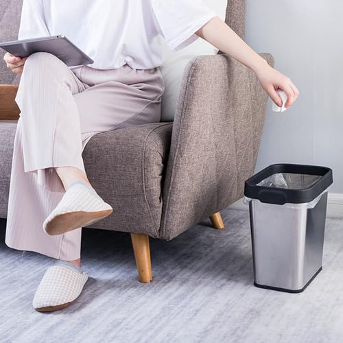 TooCust 2 Pack Stainless Steel Trash Can 2 Gallon, Open Top Trash Can, 7" x 10" x 11", Rectangle Rubbish Bin, Slim and Narrow, No Lid Small Wastebasketfor Kitchen, Bathroom, Living Room, Office by TooCust - Used condition - Image 2