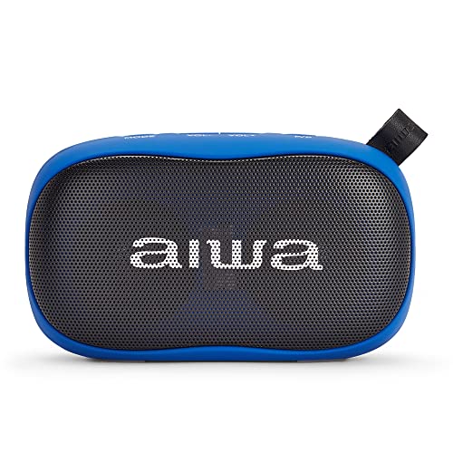 Aiwa BS-110BL: Altavoz Bluetooth portátil, Resistente a la Humedad, pensado para Deportes Exteriores. Color: Azul