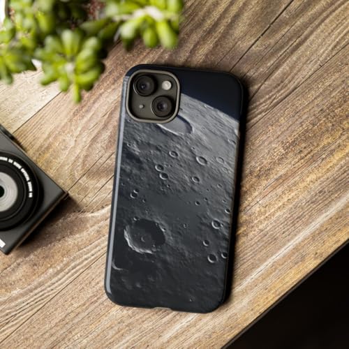 Coque rigide iPhone 15 Plus lune cratérée gris premium - 3