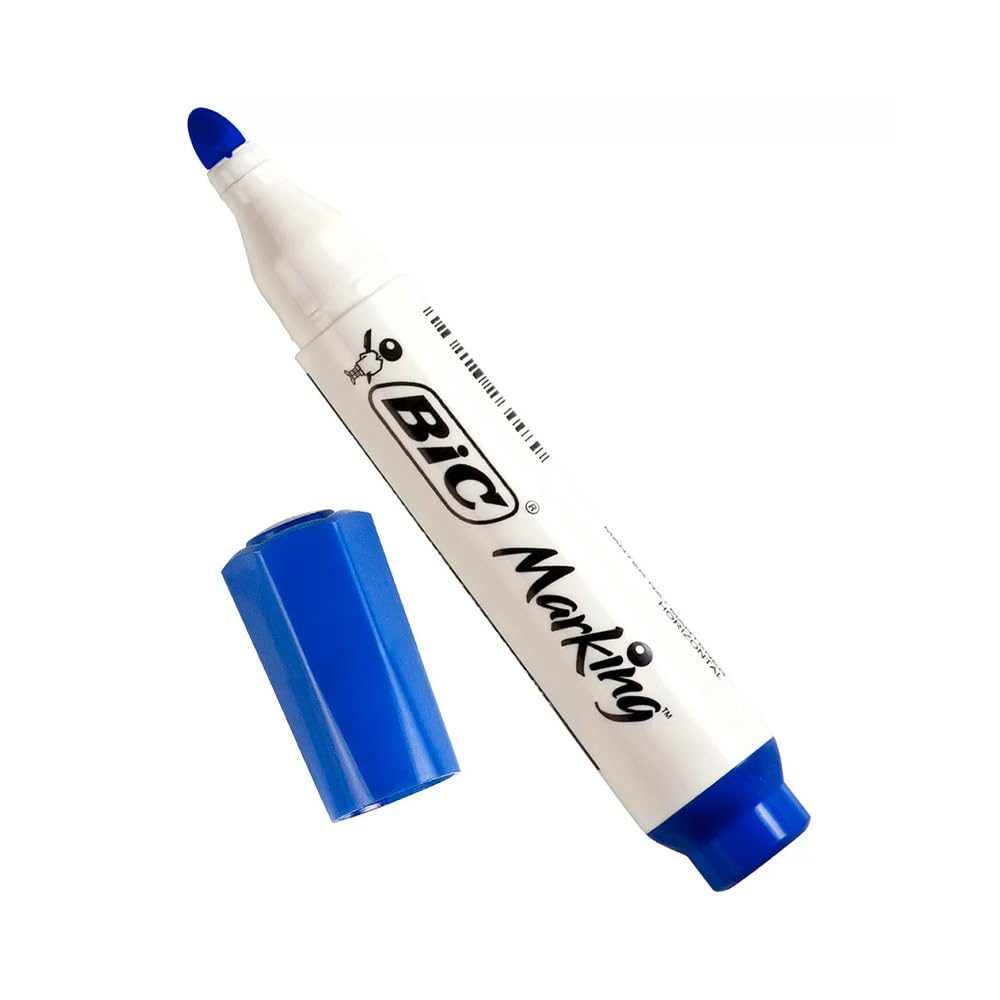 ぴっくんマーブル34 Pincel Marcador BIC Marking, Ponta Redonda, Azul, 904401, 12