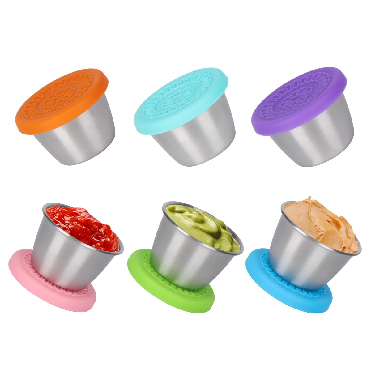 Lekkabox Set di 2 mini contenitori in acciaio inox a prova di perdite - Menta