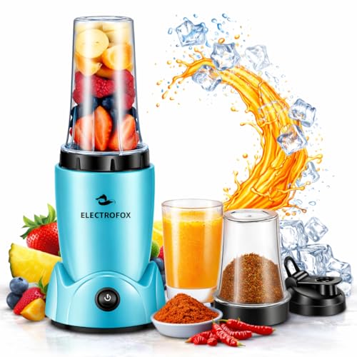 Image of Electrofox Belndo+ 2 Jar Bullet Nutri 750 W Juicer Mixer Grinder (2 Jar Nutri Blendo+ | 2 Jars | Aqua Blue) 2 Year Warranty