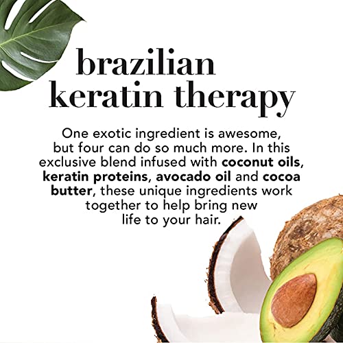 Image of OGX Ever Straightening Brazilian Keratin Smooth Shampoo Combo | Coconut Oil, Keratin Proteins, Avocado Oil & Cocoa Butter, For Dry, Curly, Frizzy & Fine Hair 770 ml