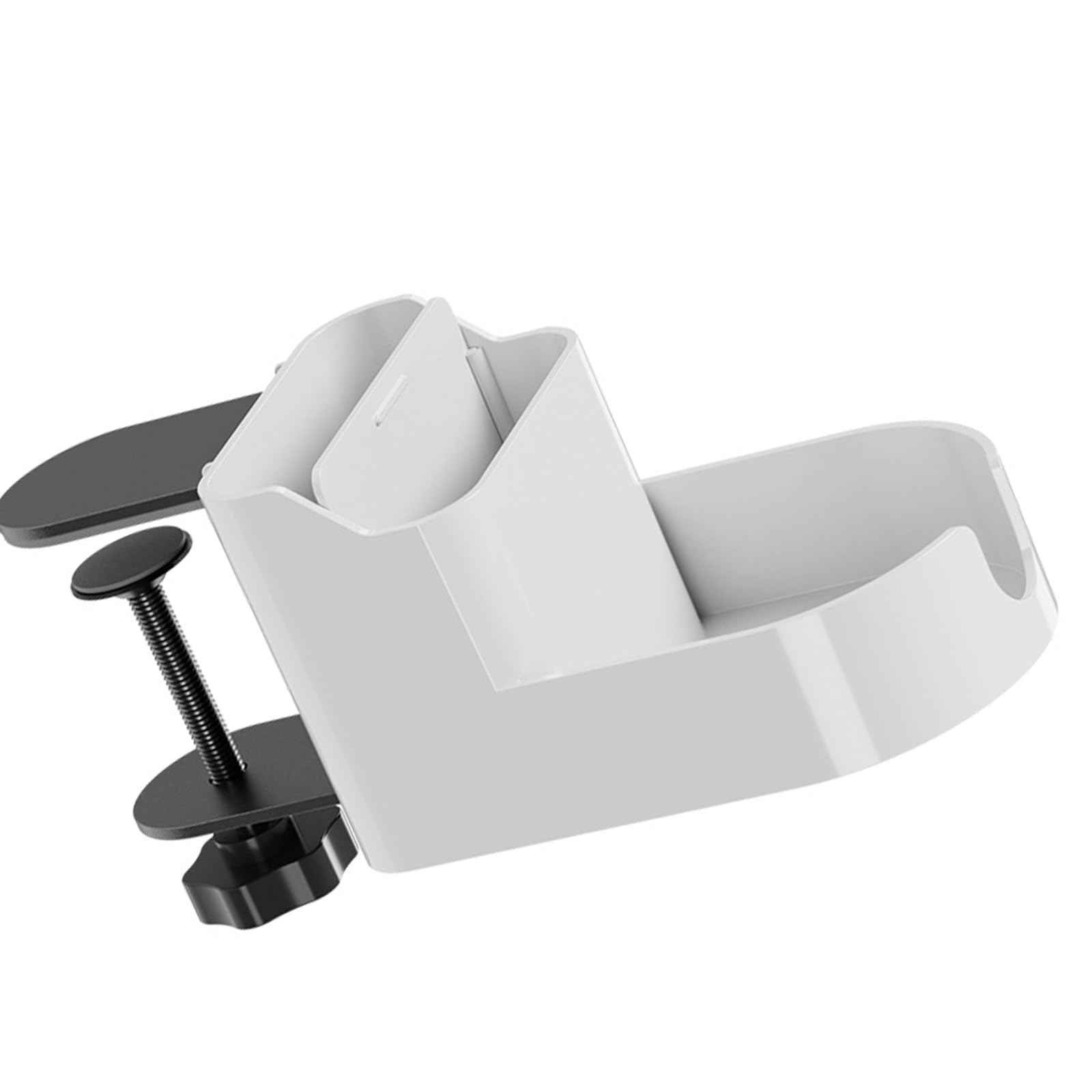 APGLSXY Space Efficient Desk Tray with Phone Storage and Cup Holder Ergonomic ABS Box for Workstation Organization Space Saving Desk Phone Cup Organiser
