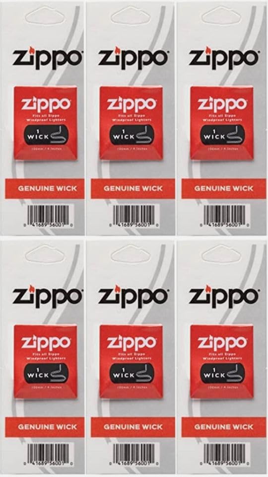 Zippo Replacement Wicks 6 Pack – Genuine Cotton Wicks for Reliable Performance, Long Lasting, Easy to Install, Compatible with Standard Windproof Inserts, Maintenance Accessory for Consistent Use