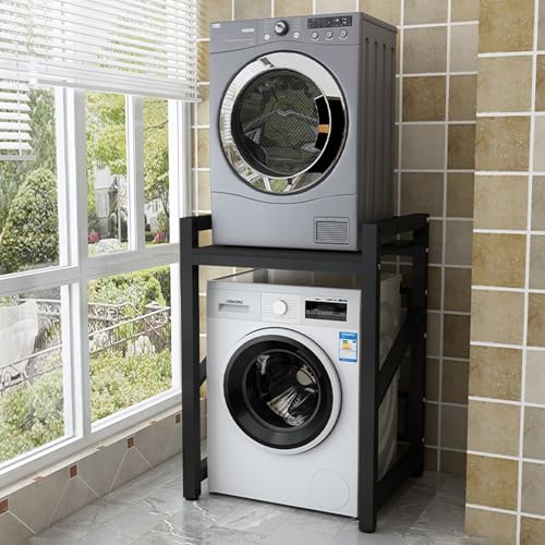 Adjustable Washer Dryer Storage Shelf - Stacking Kit with Countertop for Laundry Room Bathroom Kitchen & Balcony - Dryer Stand Space-Saving