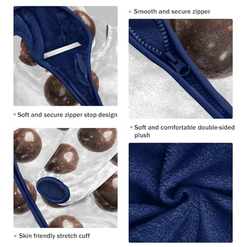 Chocolate Balls Girls Fleece Jacket Girls Fall Jacket Girls Zip Up Hoodie Girls Sherpa Jacket 2-10T3