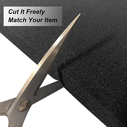 Black Packing Foam Sheets- 4Pcs Cuttable Polyurethane Foam Pads Polyurethane Cushioning Inserts For Packing Cases And Crafts- 16" X 12" X 1" #TOP2