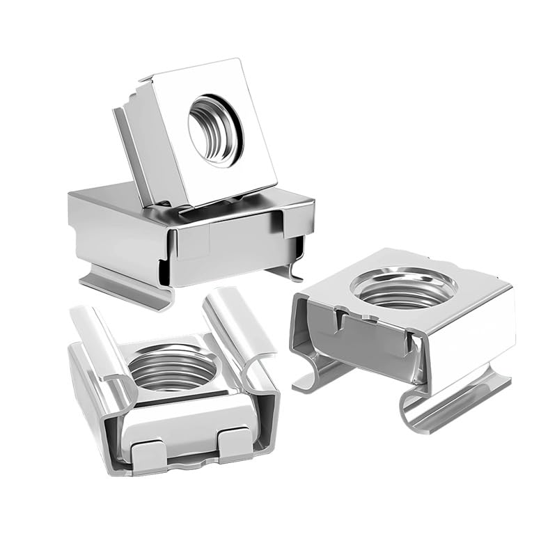 10 Sets M6 Square Hole Hardware Cage Nuts Stainless Steel Floating Insert Nut Shelf Rack Mount for Server Mounting Routers Shelves