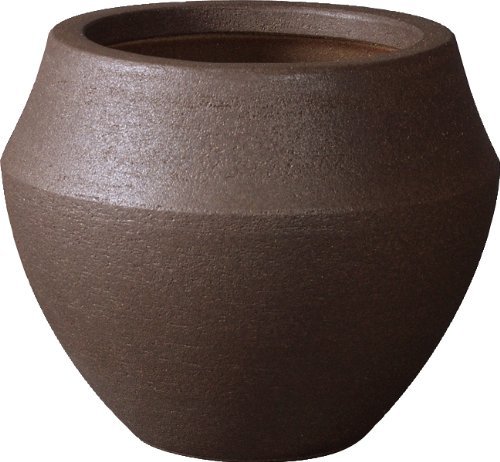 プラスガーデン 植木鉢カバー バレル10号用 Φ500×H415mm 底穴なし ダークブラウン 信楽焼 332-02