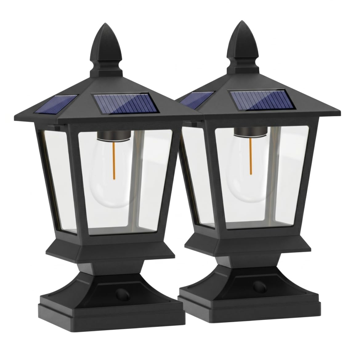 2PCS Solar Post Lights Outdoor, Energy Efficient Post Lights Waterproof Lamp for Garden, Yard, Landscape, Fits 4x4 to 6x6 Inch Pillars