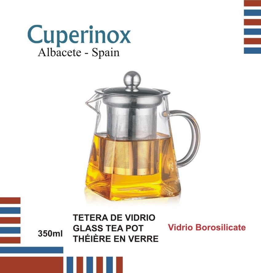 Dzbanek do Herbaty z Sitem - Szklany Dzbanek Borokrzemianowy z Filtrem 350 ml do Herbaty i Naparów, Odporny na Wysoką Temperaturę i Odpowiedni do Mikrofalówki (350 Ml)