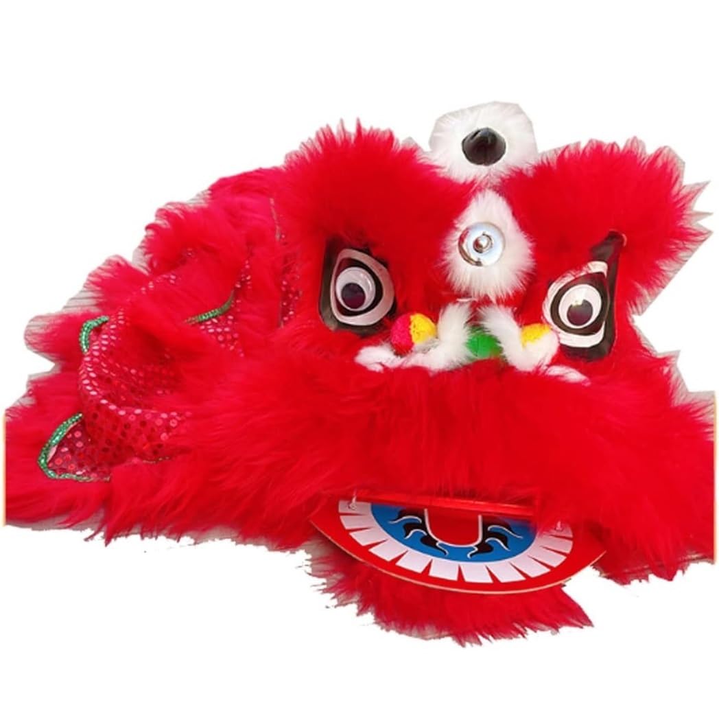 Drago Cinese per Feste Costume da Ballo Cinese del Drago, Leone, Set di Oggetti Scena per La Danza, attività All'aperto con Testa Feste Cinesi in Italia(Rot,38 * 140cm)